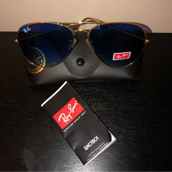Ray Ban Accessories Rayban Aviators Blue Flashsize624bluegoldtoned Sun Glasses From Luxottica Poshmark